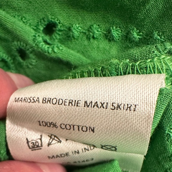 WHITE STUFF Green Maxi Skirt Convertible Dress Marissa Broderie Women Sz 6 $144 - Picture 13 of 13
